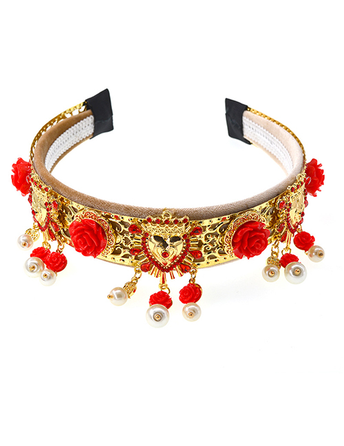 Fashion Red Big Crown Headband