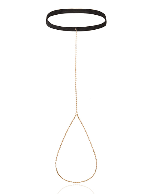 Fashion Gold Single Layer Metal Elastic Chain Thigh Chain