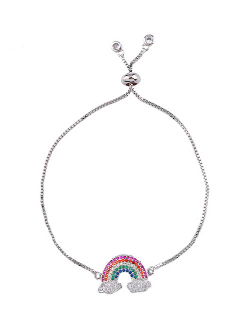 Fashion Rainbow Bracelet Silver Zircon Necklace