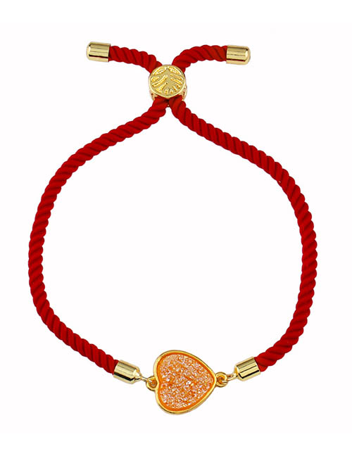 Fashion Red Rope Orange Love Adjustable Drawstring Bracelet