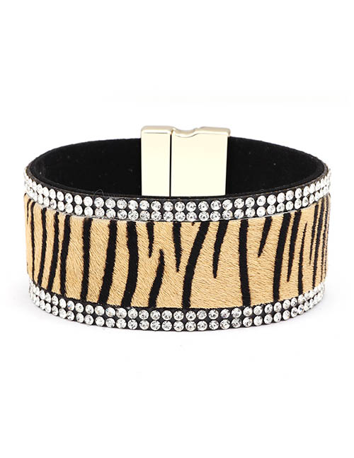 Fashion Zebra Pattern Horse Hair Magnetic Buckle Bracelet