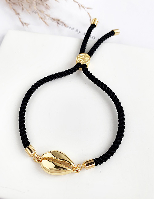 Fashion Black Copper Rope Shell Bracelet
