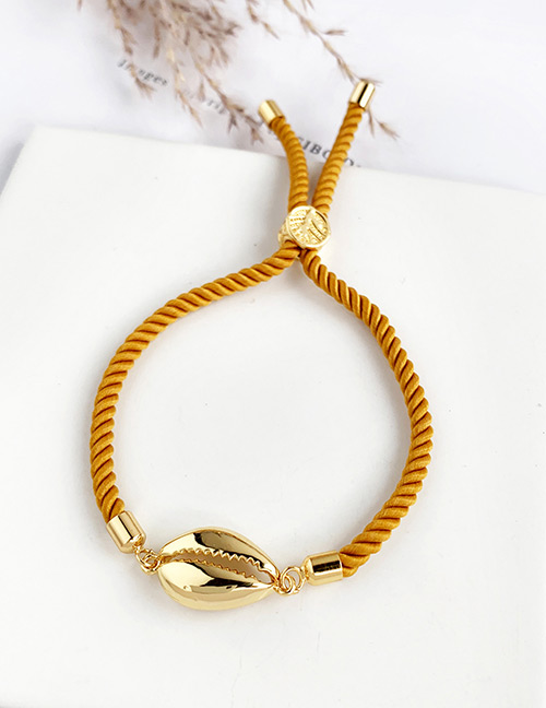 Fashion Ginger Yellow Copper Rope Shell Bracelet