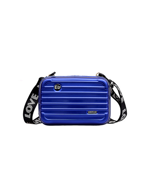 Fashion Blue Messenger Bag With Zipper