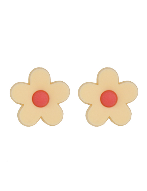 Fashion Yellow Soft Ceramic Flower Earrings