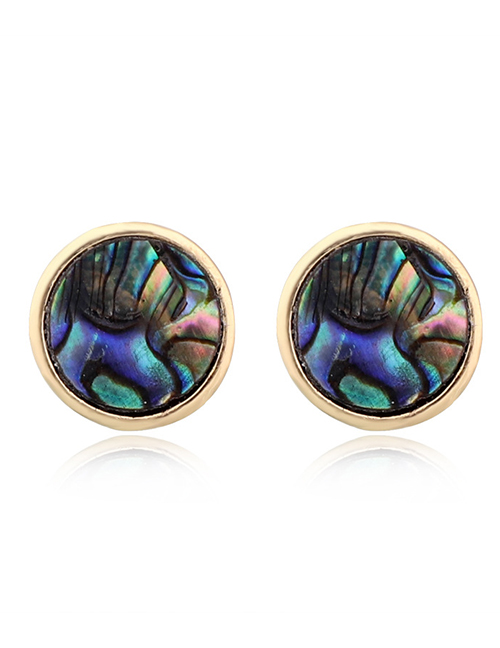 Fashion Colored Circle Imitation Natural Stone Earrings