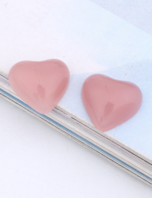 Fashion Pink (one Sold) Love Resin Imitation Natural Stone Earrings