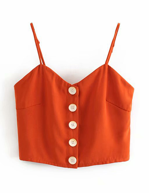 Fashion Orange Sling Single-breasted Short Vest
