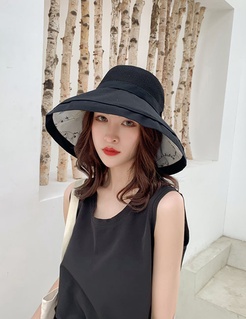 Fashion Double Black Oversized Double-sided Fisherman Hat