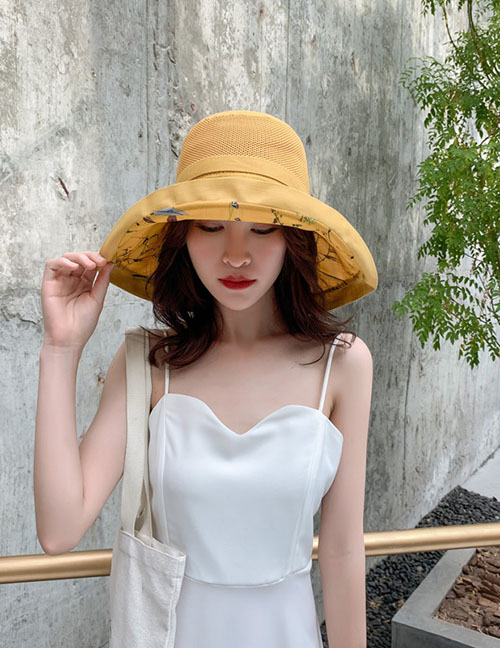 Fashion Double Yellow Oversized Double-sided Fisherman Hat