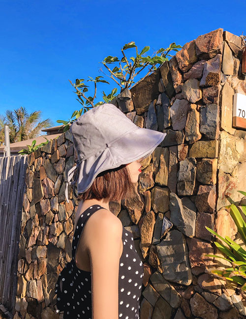 Fashion Gray Bow Sun Hat