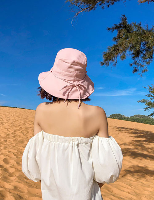 Fashion Pink Bow Sun Hat