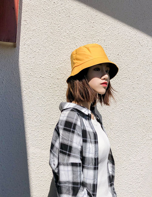 Fashion Yellow Black Double-sided Sun Hat