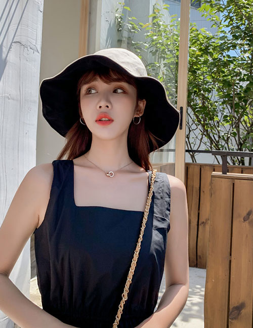 Fashion Black And White Double-sided Hat Sun Hat