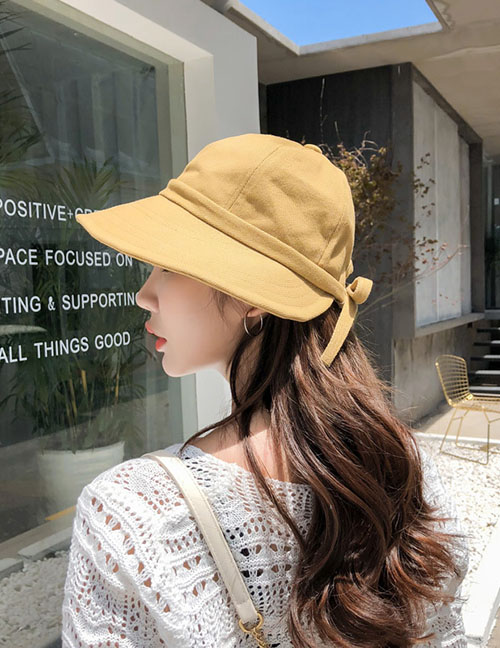 Fashion Yellow Bow Cap