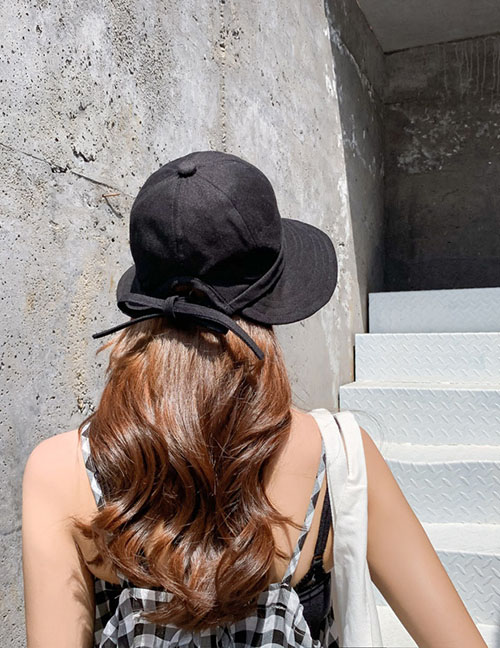 Fashion Black Bow Cap