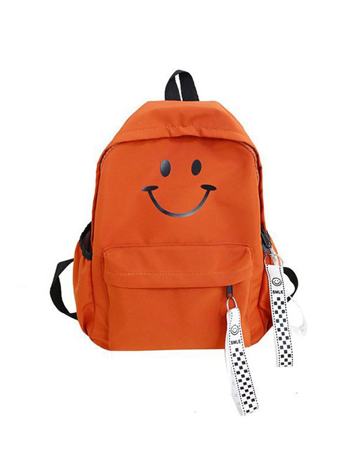 Fashion Orange Cartoon Smiling Backpack