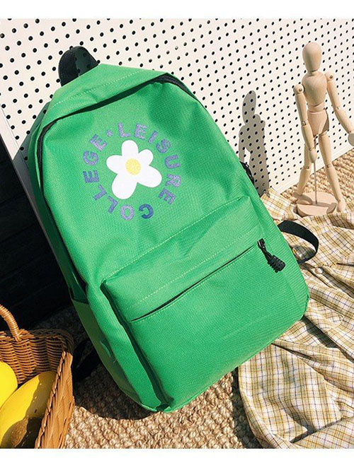 Fashion Green Flower Backpack