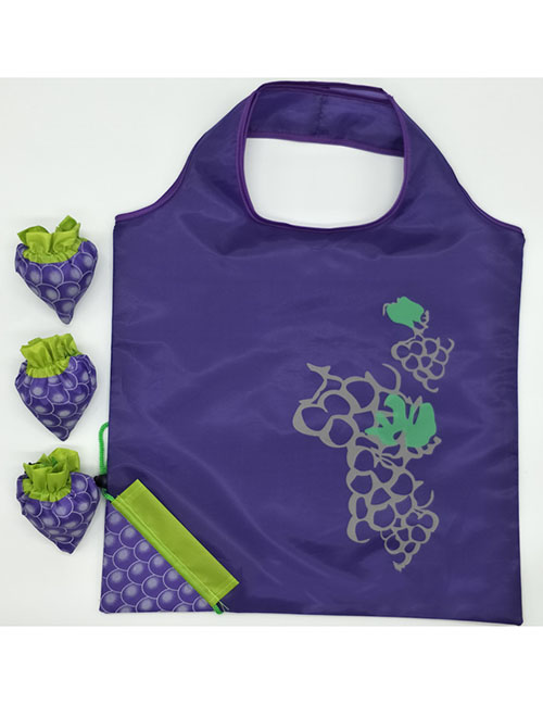 Fashion Grape Polyester Folded Fruit Green Bag Shopping Bag