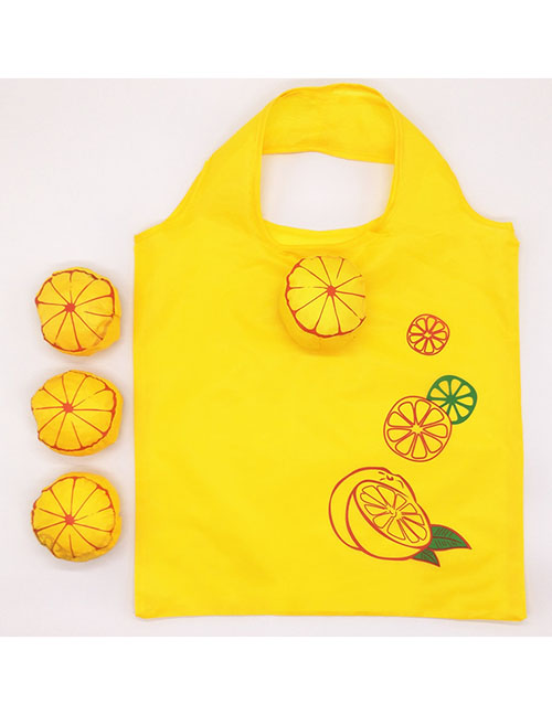 Fashion Lemon Polyester Folded Fruit Green Bag Shopping Bag
