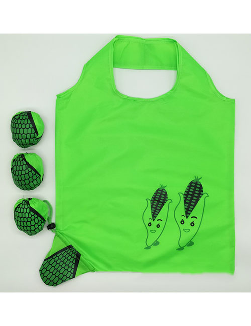 Fashion Corn Polyester Folded Fruit Green Bag Shopping Bag