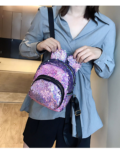 Fashion Purple Sequin Children's Backpack