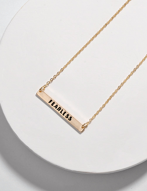 Fashion Fearless Alloy Letter Smudged Rectangular Necklace