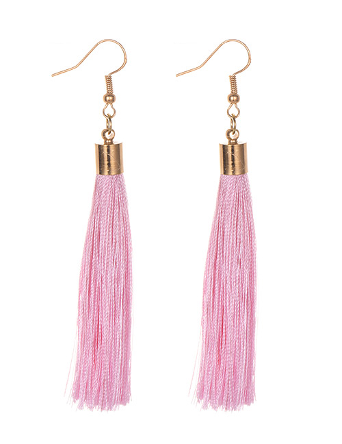 Fashion Light Pink Alloy Tassel Earrings