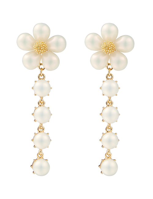Fashion Flowers Imitation Pearl Flower Earrings