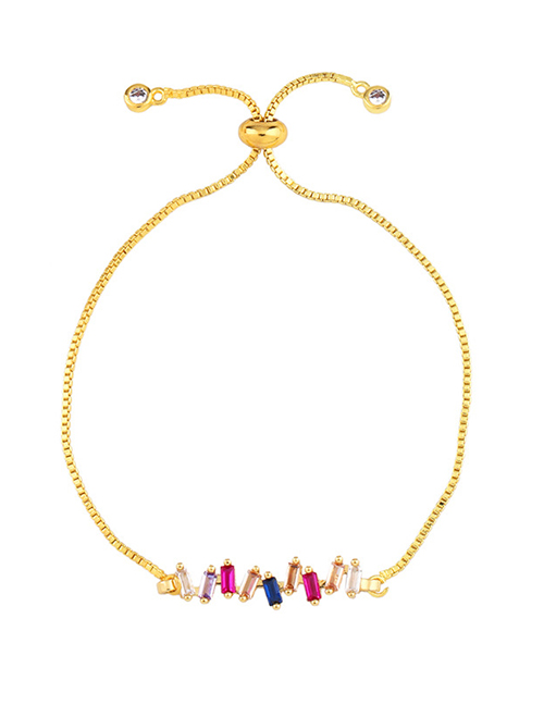 Fashion Gold Micro-inlaid Zircon Box Chain Pull Bracelet