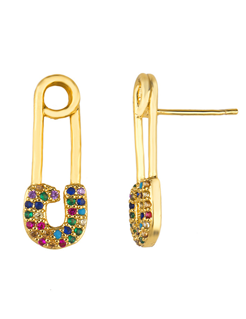 Fashion Golden Pin Pin Earrings