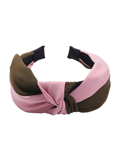 Fashion Pink Greenish Resin Cloth Knotted Headband