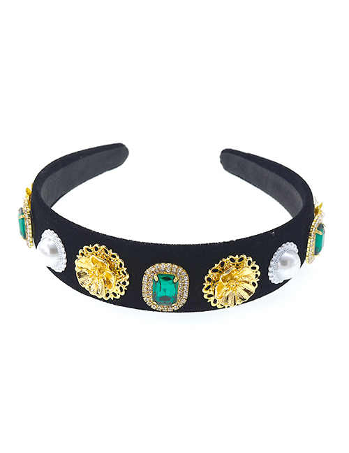 Fashion Black Star Diamond Gems Geometric Petals Pearl Leaves Headband