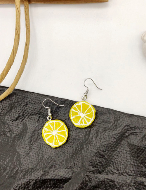 Fashion Lemon Yellow Fruit Ice Cream Earrings