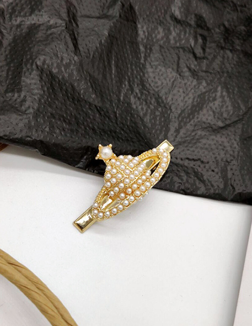 Fashion Cosmic Gold Alloy Pearl Hairpin