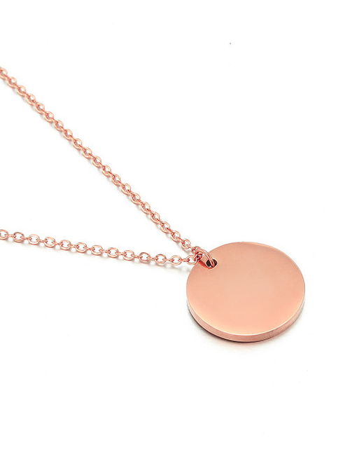 Fashion Rose Gold Round Stainless Steel Necklace