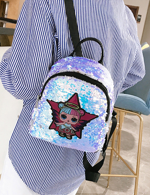 Star White Children's Cartoon Sequin Backpack