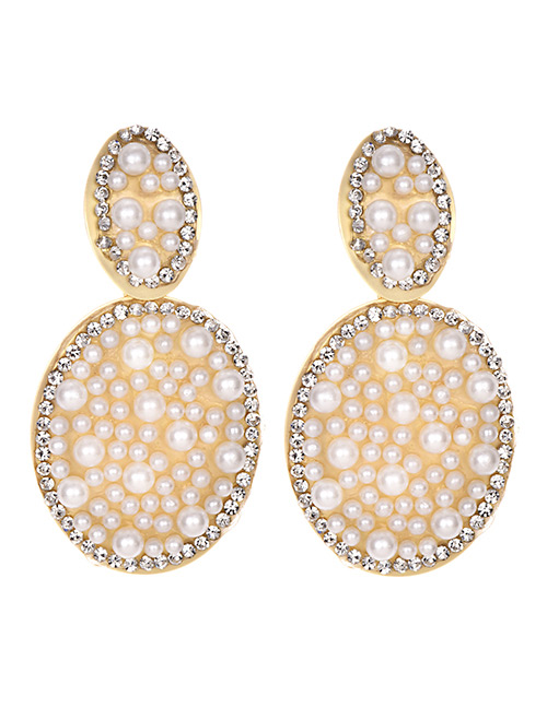 Fashion Pearl Alloy Pearl Studded Geometric Earrings