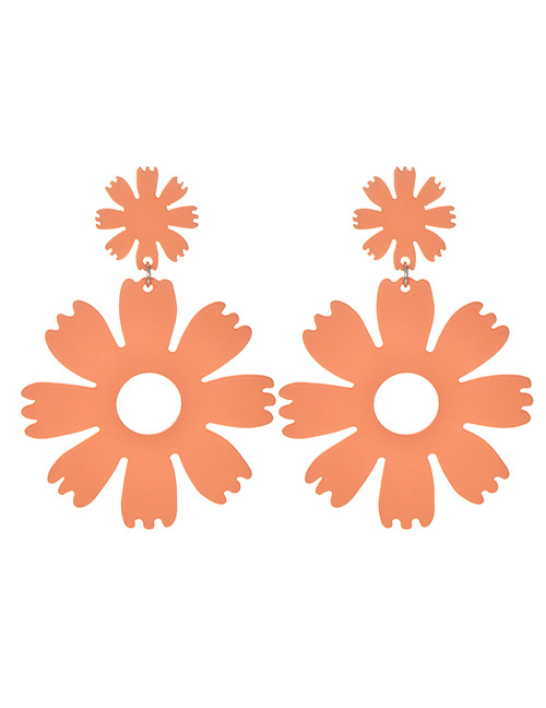Fashion Orange Resin Flower Earrings