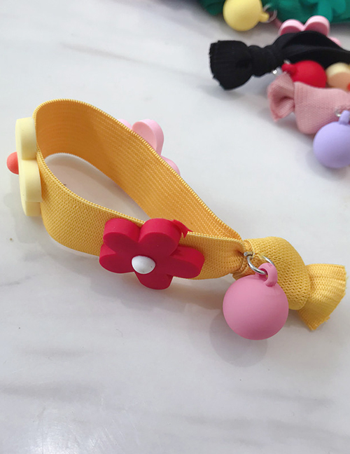Fashion Yellow Flower Knotted High Elastic Hair Ring