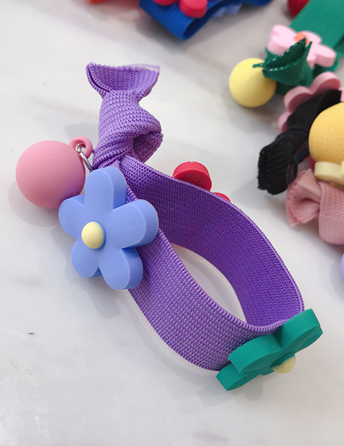 Fashion Purple Flower Knotted High Elastic Hair Ring