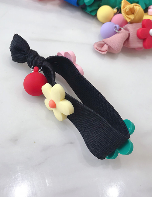 Fashion Black Flower Knotted High Elastic Hair Ring