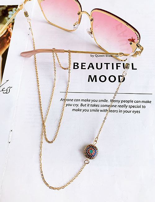 Fashion Colored Blue Alloy Round Bead Chain