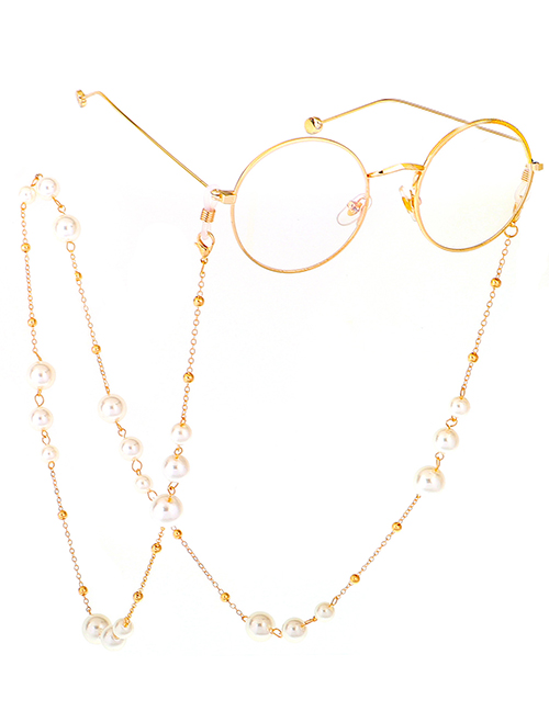 Fashion Gold Pearl Beaded Sweater Chain Glasses Chain Two Models
