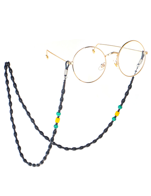 Fashion Black Non-slip Beaded Glasses Chain