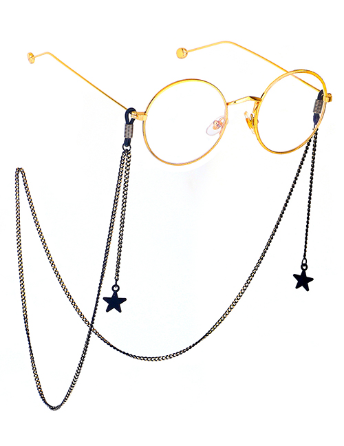 Fashion Black Hanging Neck Star Glasses Chain