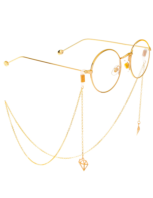 Fashion Gold Metal Diamond Shaped Eyeglass Chain