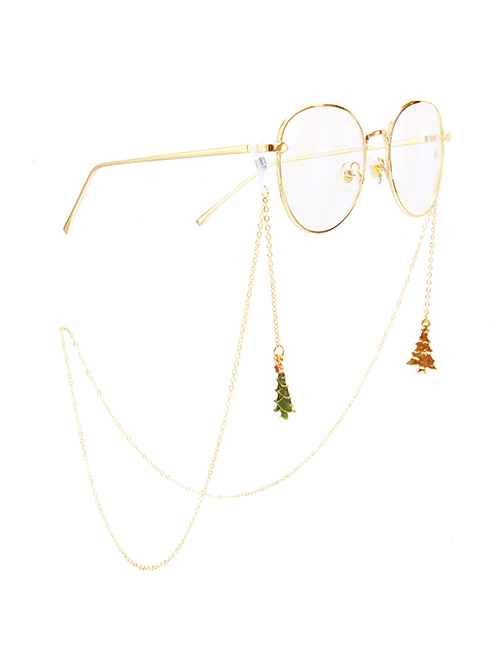 Fashion Gold Non-slip Metal Christmas Tree Glasses Chain