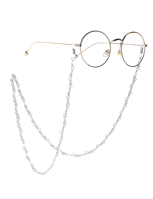 Fashion Silver Stainless Steel Heart Color Anti-slip Glasses Chain