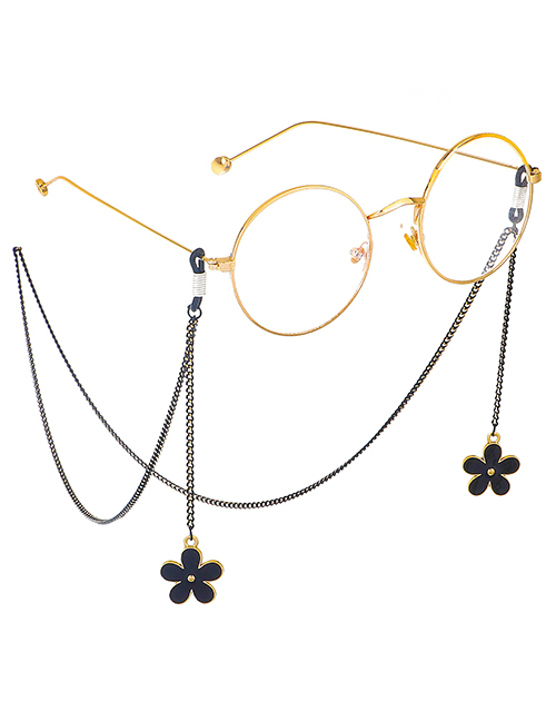 Fashion Black Hanging Neck Double-sided Plum Blossoms Faded Chain Glasses Chain